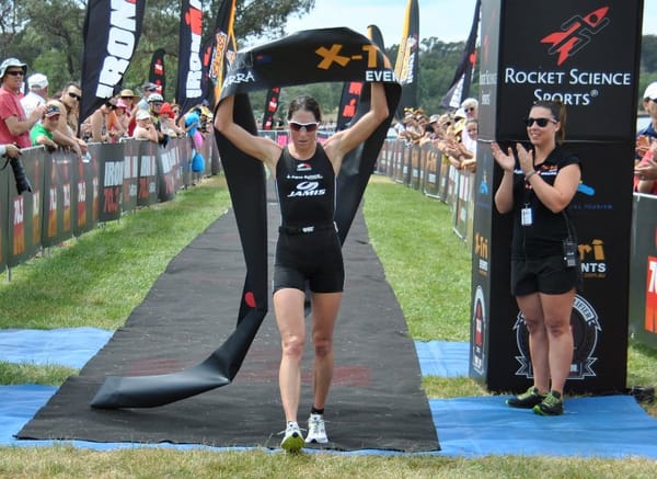 Former ITU World Champion Annabel Luxford steps up to Ironman 70.3 and wins Canberra