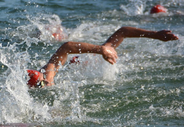 Top three male swim times by age group at Ironman 70.3 World Championships 2013