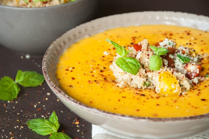 Pumpkin Soup with Studded Quinoa