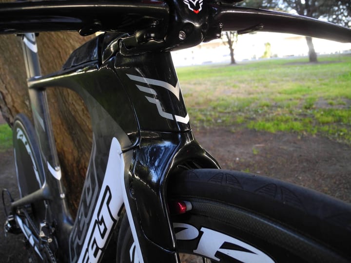 Joshua Amberger Cellarbrates his new Felt IA LTD Time Trial Triathlon Bike